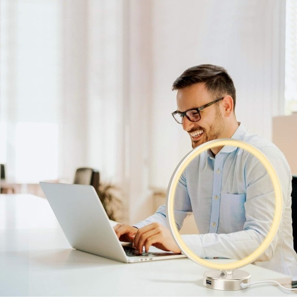 SUNY Modern Circle LED 3 Color Temperature & Brightness USB Port - New in Box - Picture 7 of 9